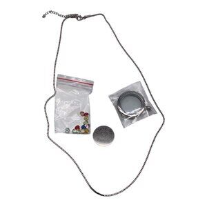 I Love My Family Locket Necklace Chain With Charms Set 21in Sliver Tone